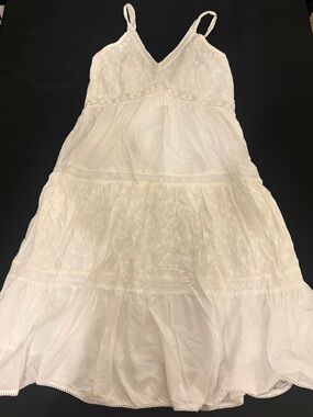 Sacred Threads White Eyelet Tiered Dress